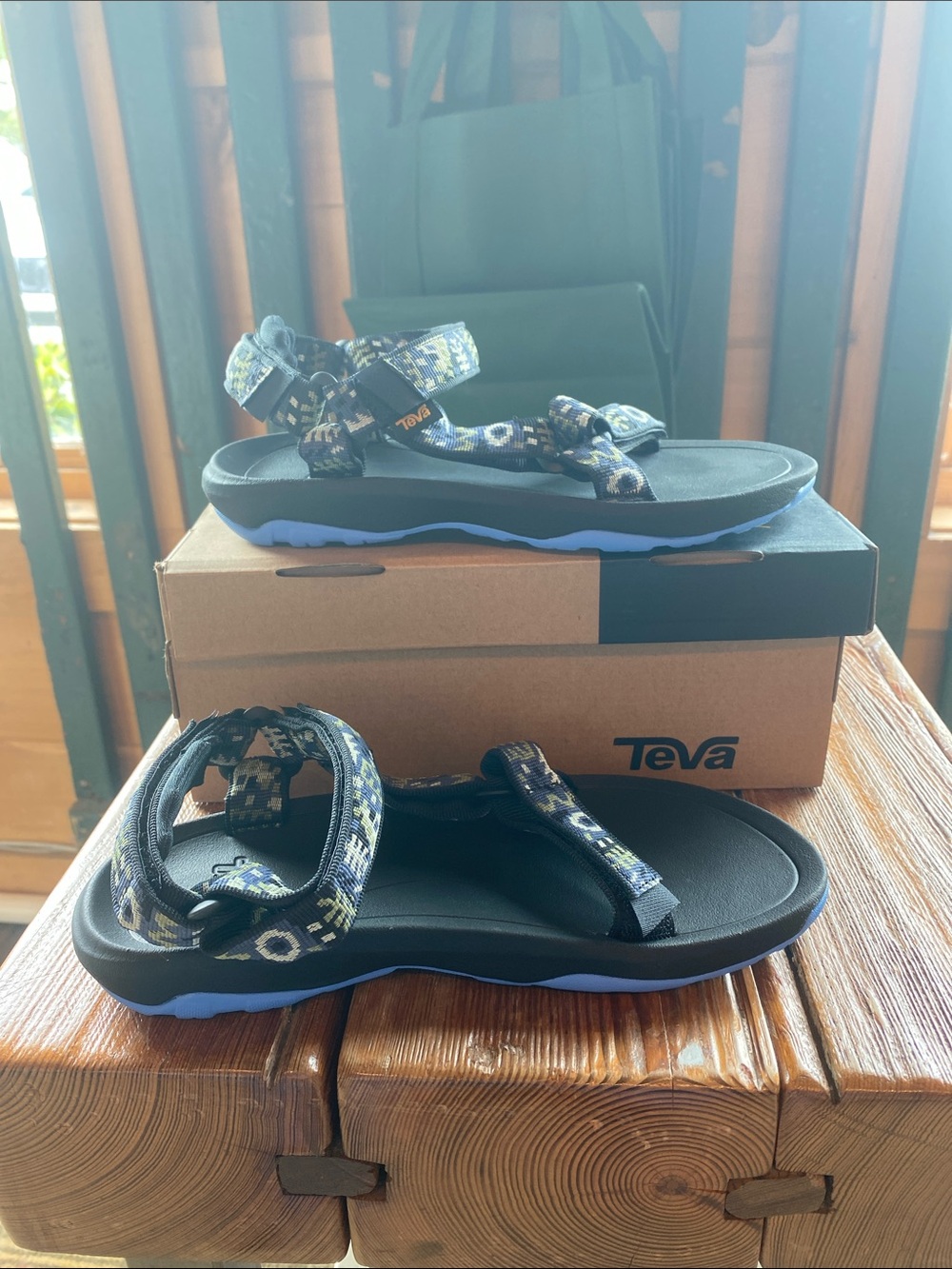 Teva Kids Blue & Green Patterned Sport Sandals
